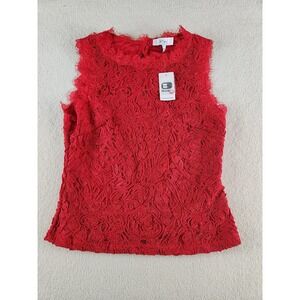 NWT The Buckle BKE Irini Womens Textured Sleeveless Blouse Red Size Large